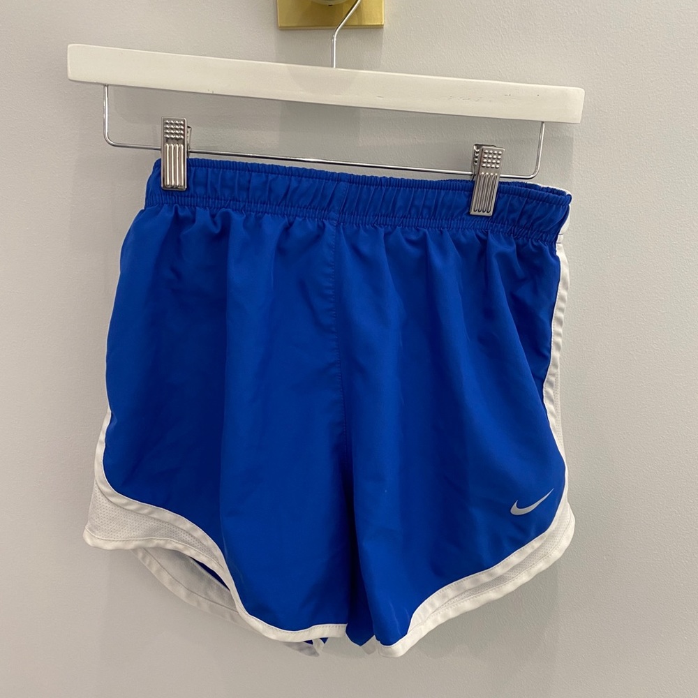 Nike Blue White Dri Fit Athletic Shorts medium